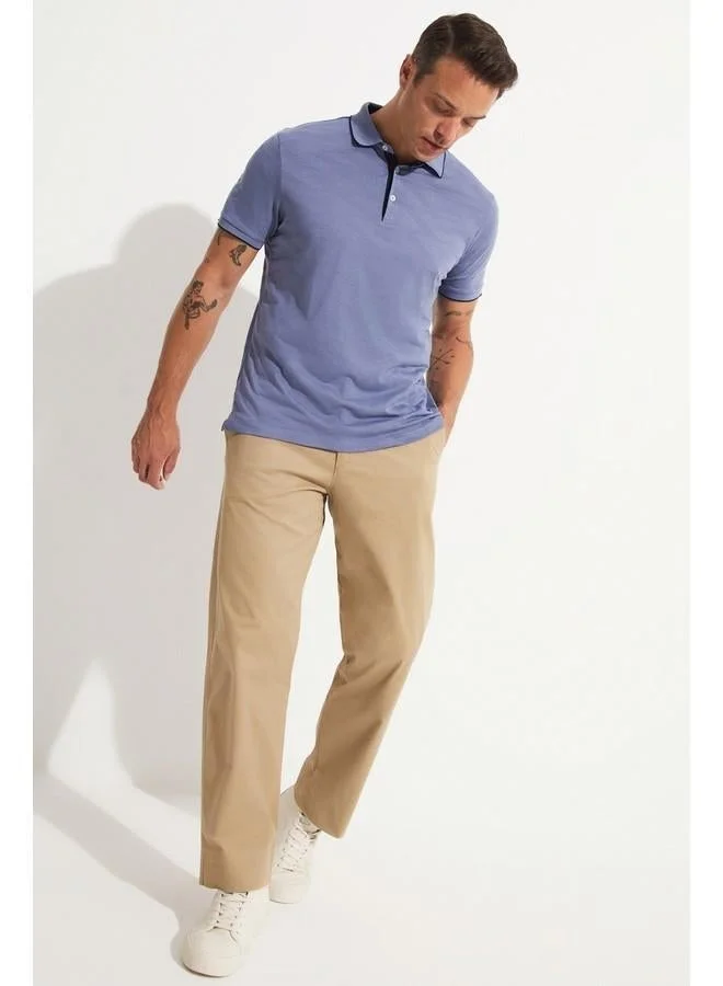 جون تيشيرت بولو رجالي أزرق مقاس عادي حصري يونيو